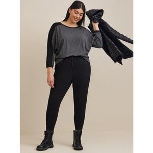 Super Soft Slub Striped Sleeve Dolman Top - Torrid 2 - NWT